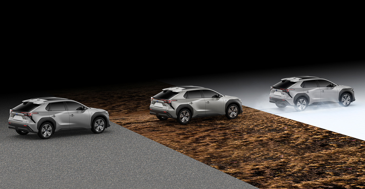 Subaru Solterra ar elektrisko pilnpiedziņu demonstrēta uz grants, dubļiem un sniega – apliecina stabilitāti, caurgājību un drošību jebkuros laikapstākļos visa gada garumā.